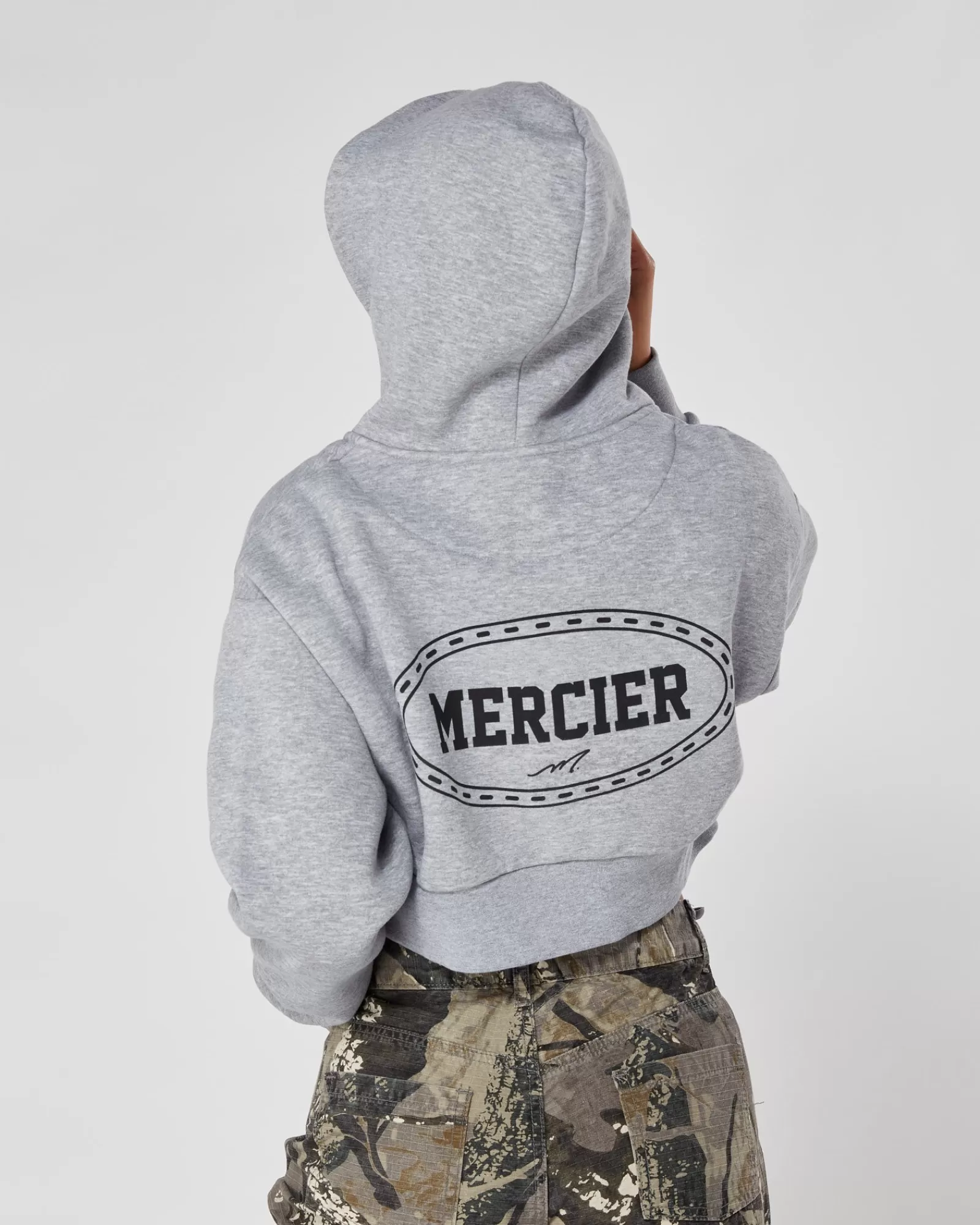 Outlet Damen>Mercier Frauen Grau Marl nach Hause Croped Hoodie