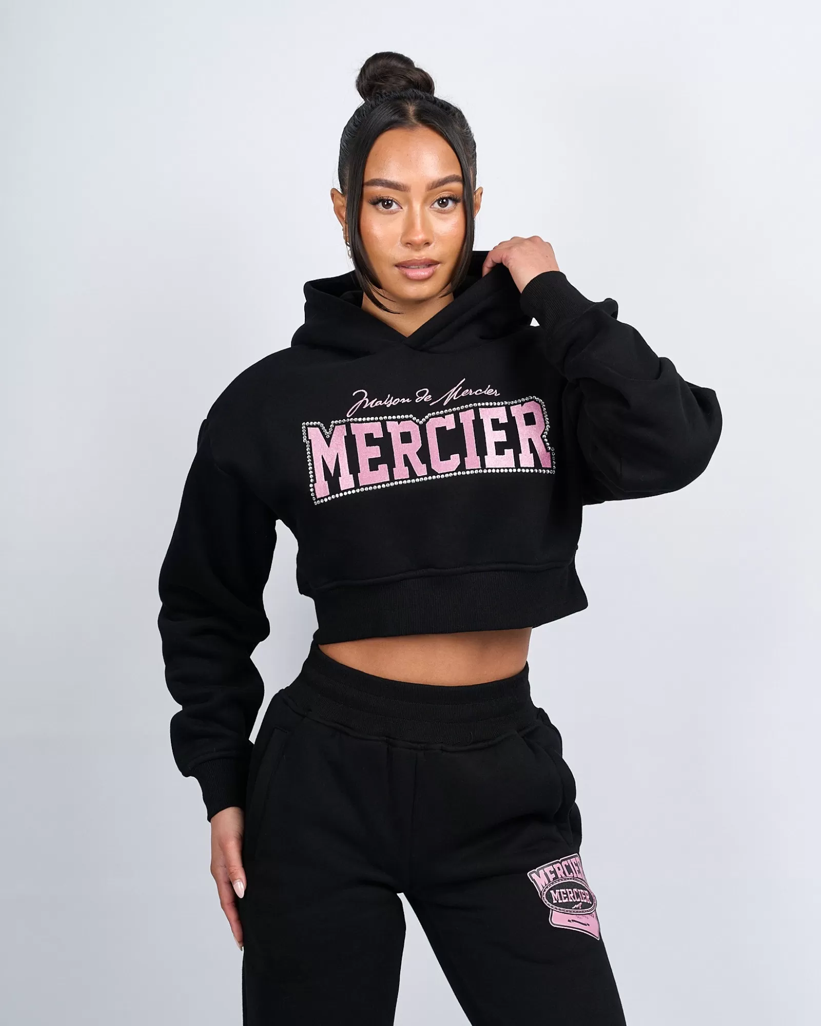 Outlet Damen | Hoodies Für Damen>Mercier Frauen nach Hause von Diamante Cropeded Hoodie