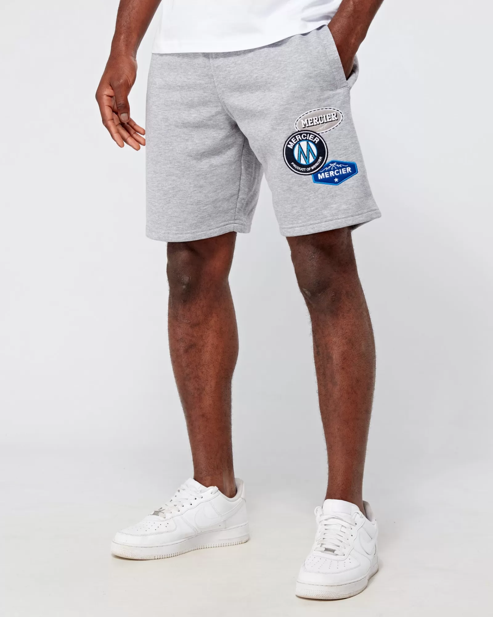 Sommersets | Kurze Hose>Mercier Graue Marl-und -Abzeichen-Shorts