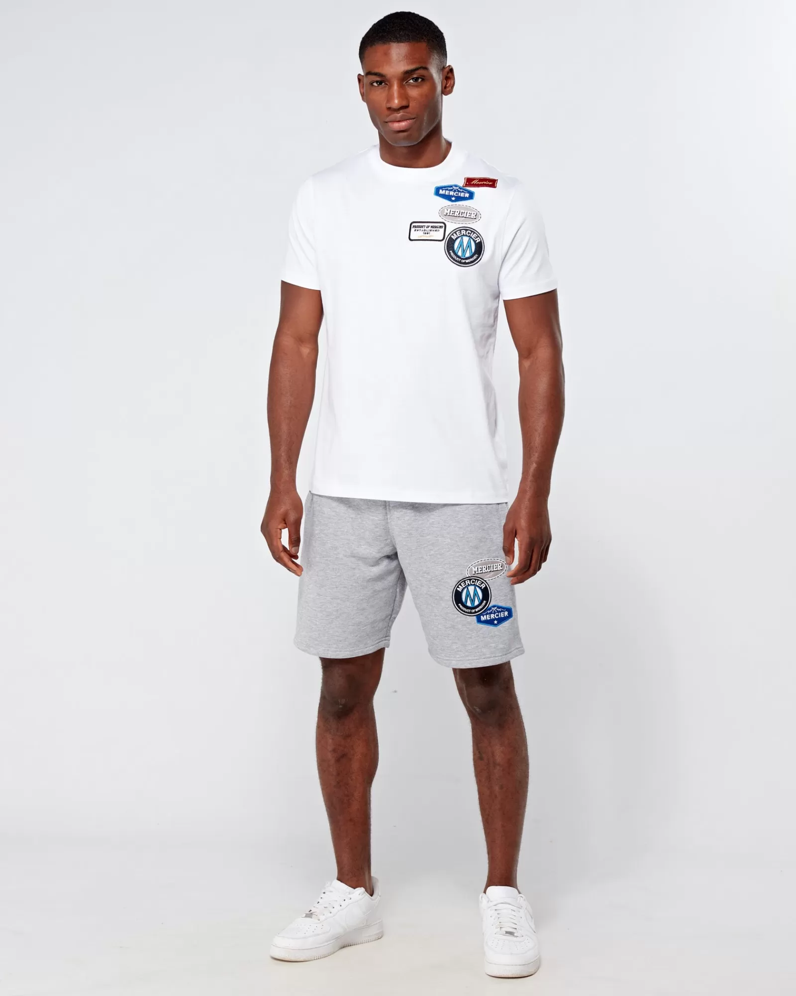 Sommersets | Kurze Hose>Mercier Graue Marl-und -Abzeichen-Shorts
