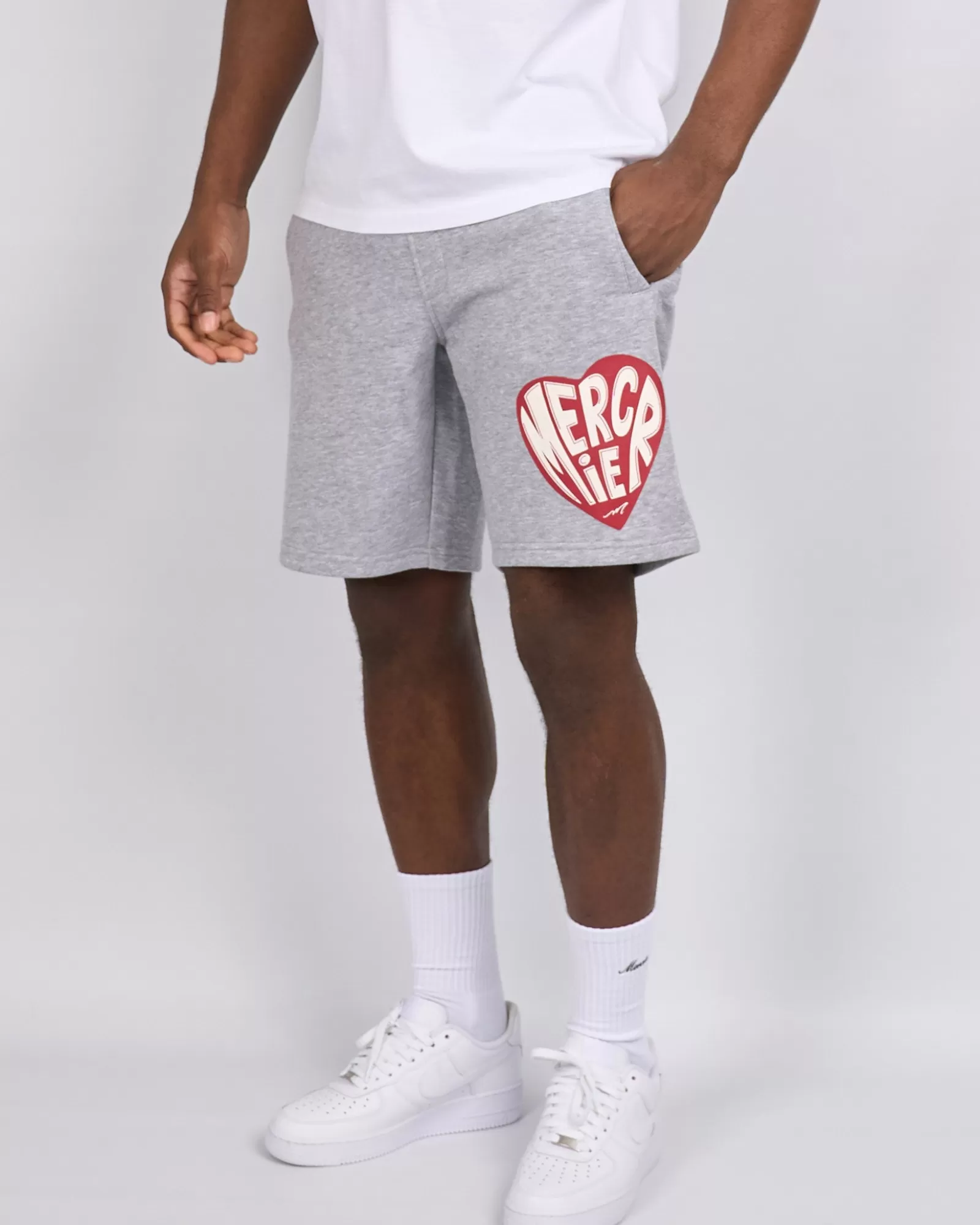 Sommersets | Kurze Hose>Mercier Graue Herz-Shorts