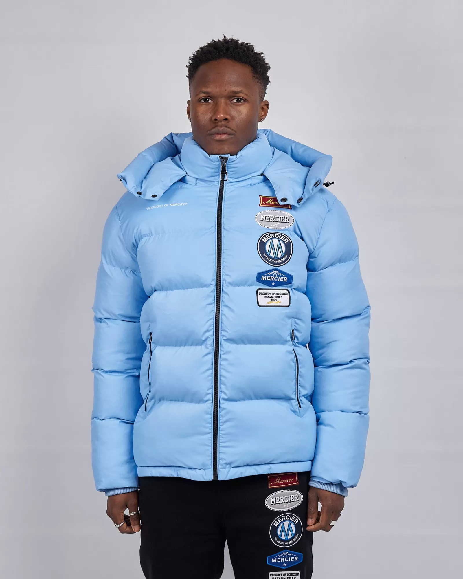 Jacken>Mercier Himmelblaue Hybrid jacke