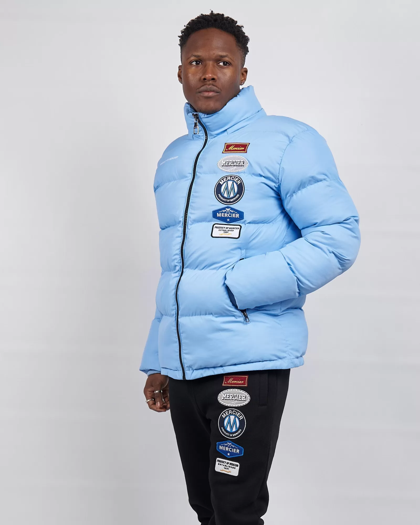 Jacken>Mercier Himmelblaue Hybrid jacke