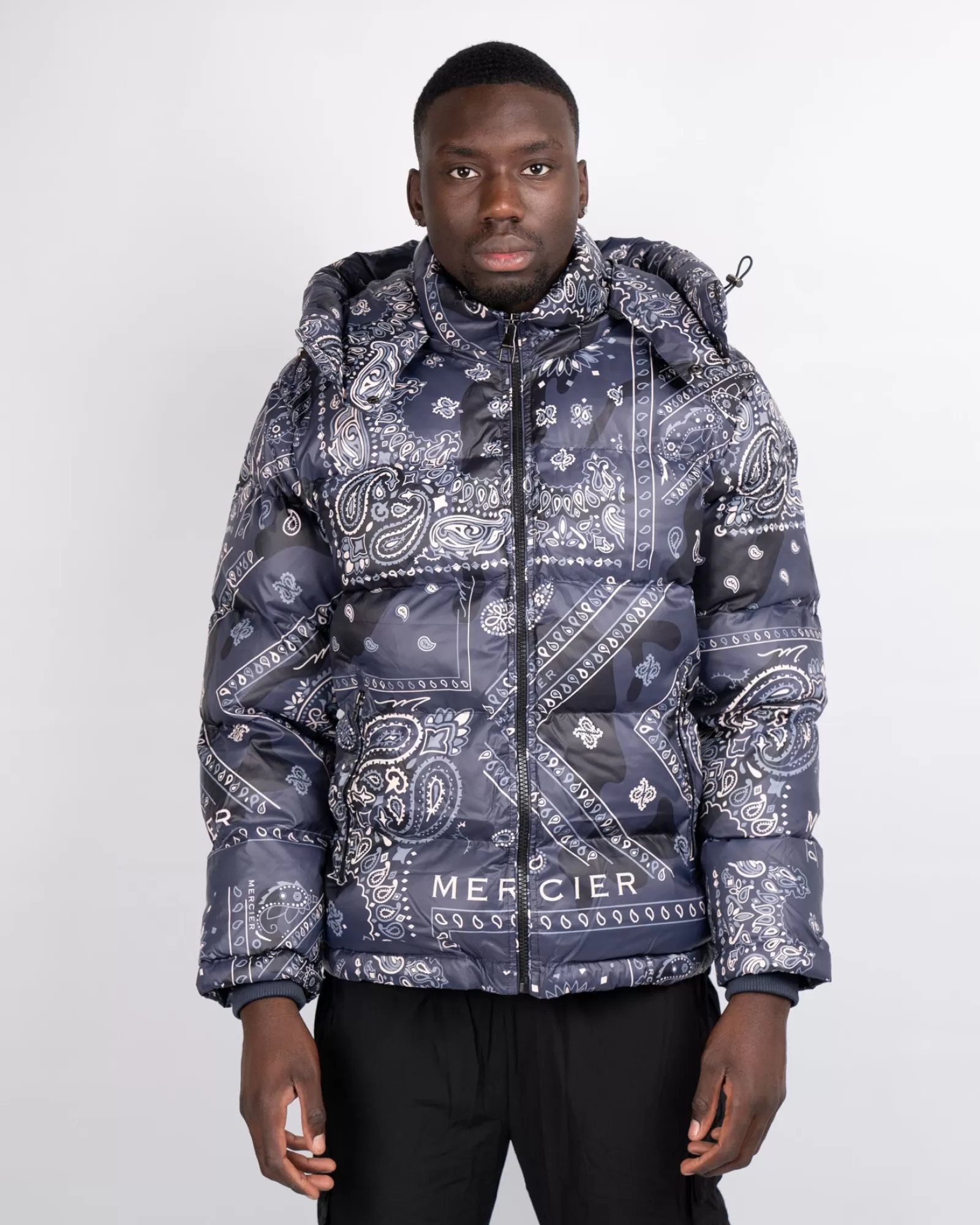 Jacken>Mercier Navy Off White Paisley Jacke