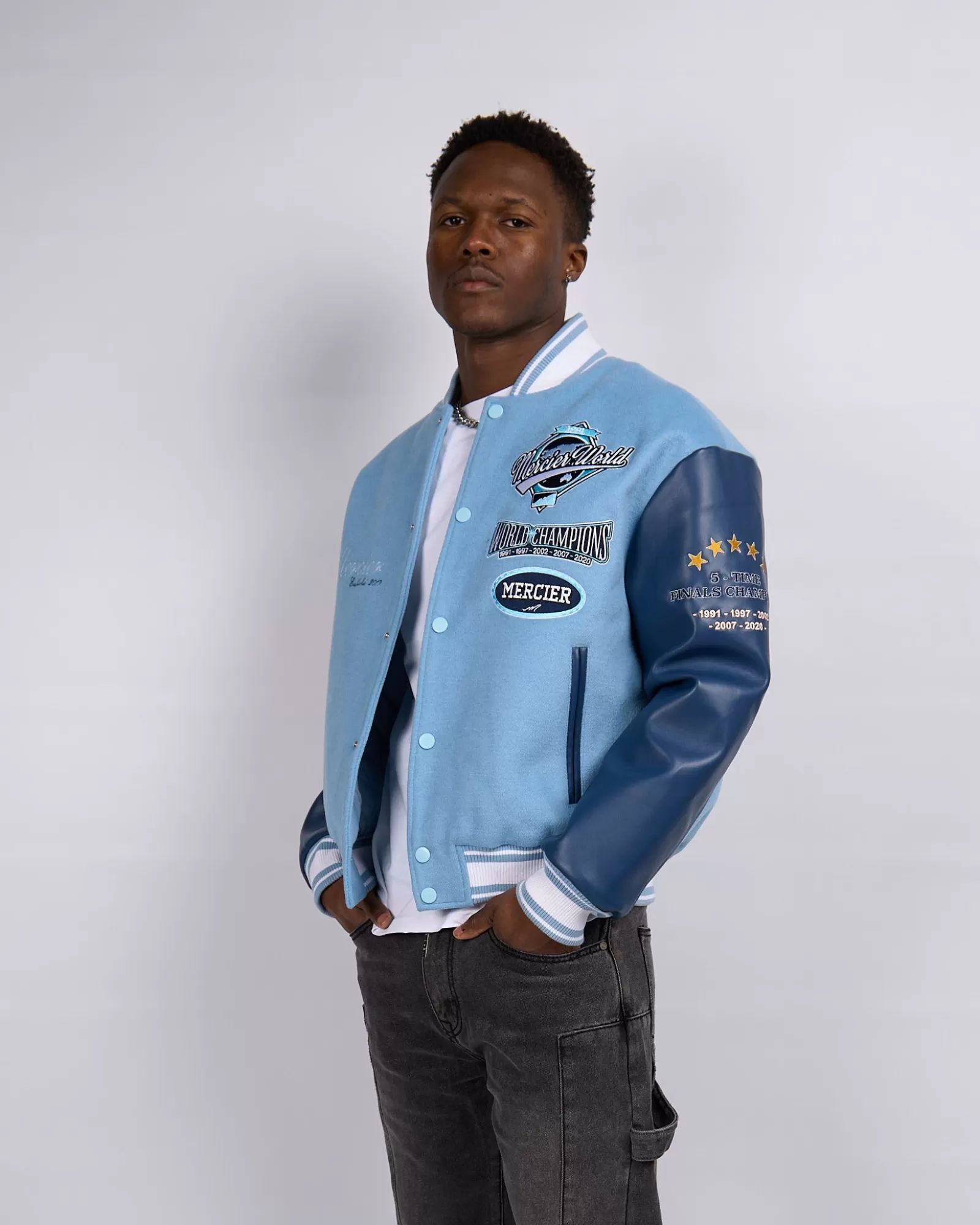 Jacken>Mercier Placid Blue Navy Rodman Varsity Jacke