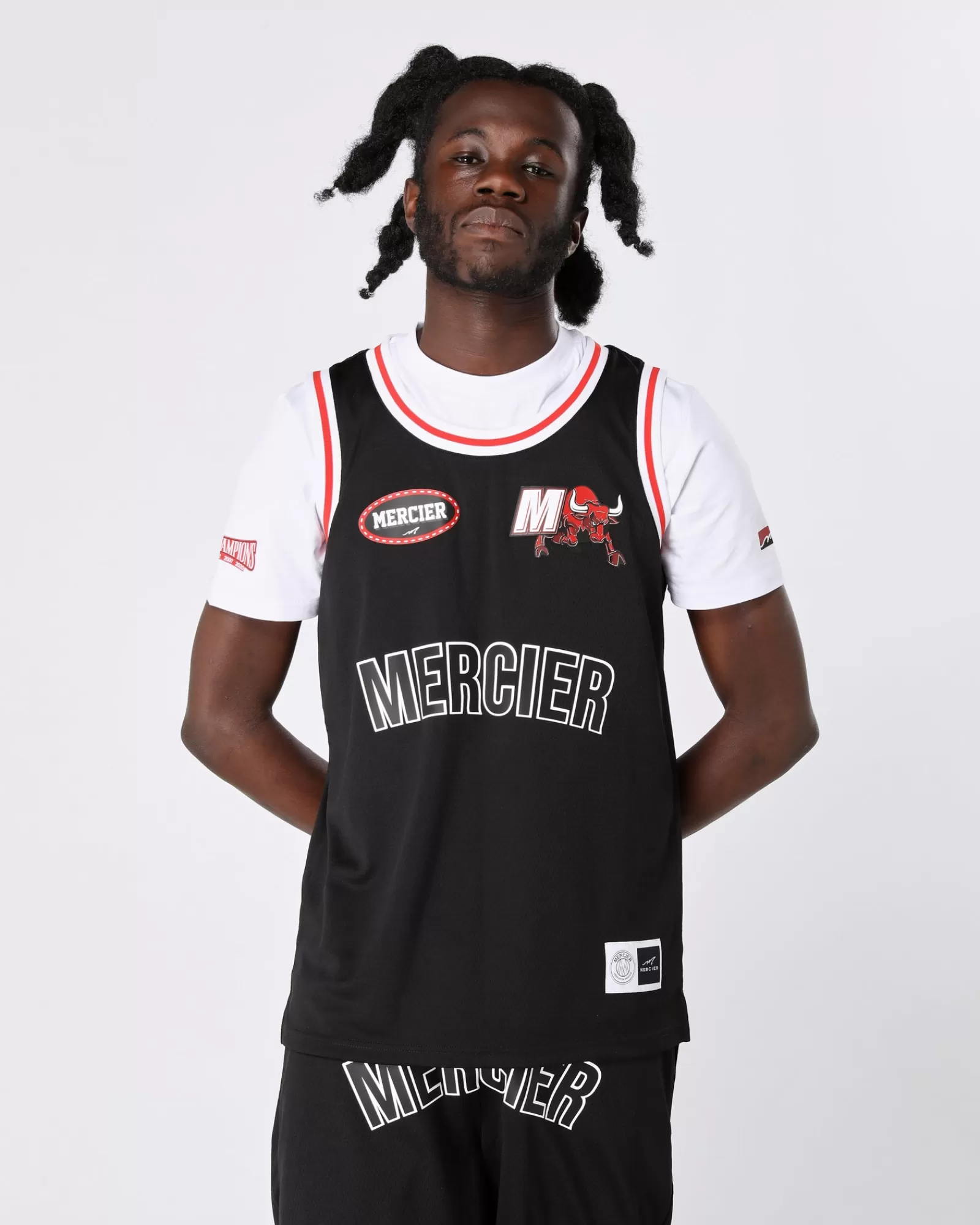 Sommersets>Mercier Schwarz Rot Crawford Basketball Weste
