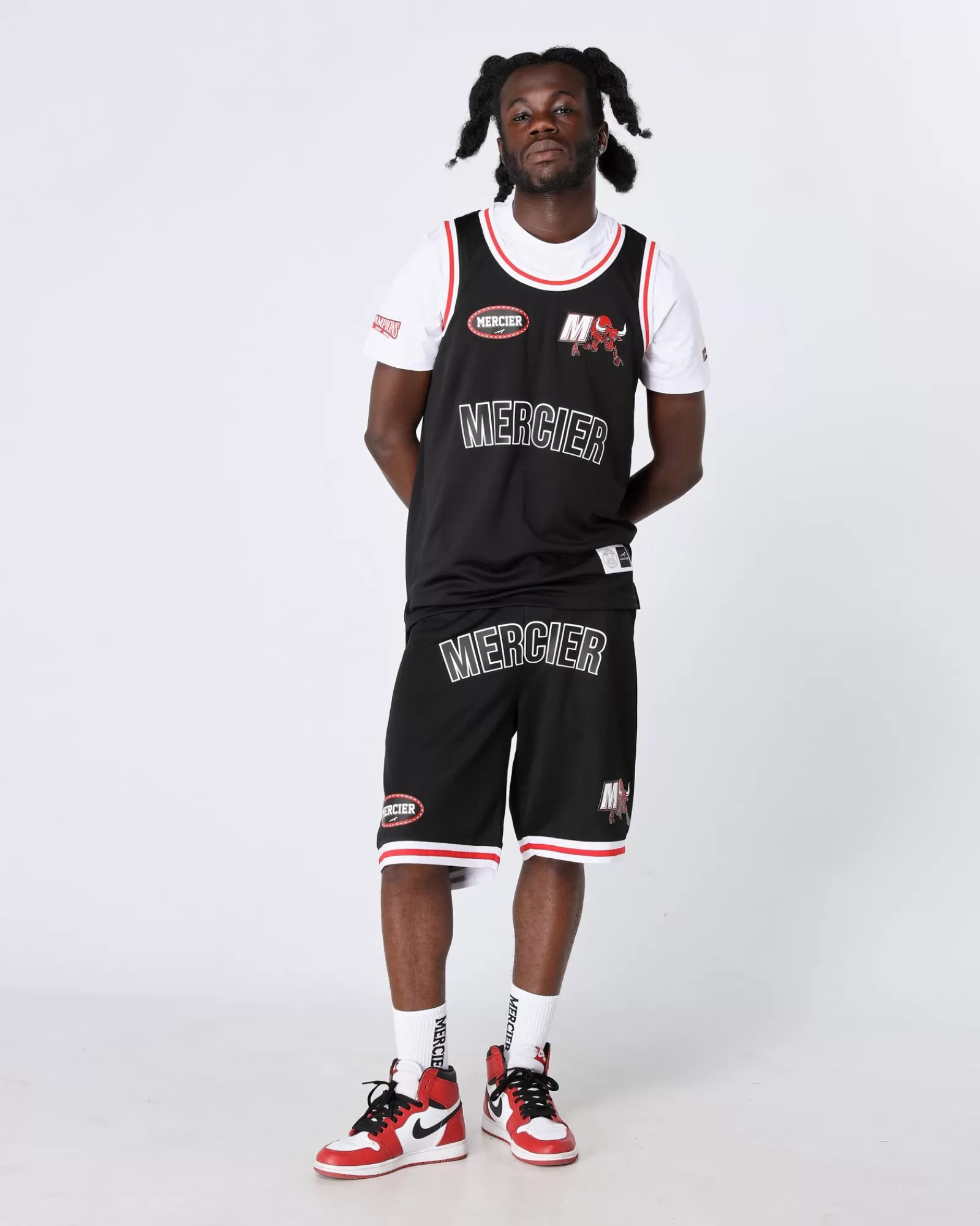 Sommersets>Mercier Schwarz Rot Crawford Basketball Weste