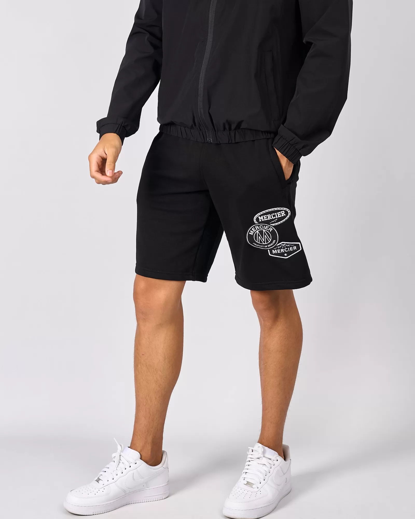 Sommersets | Kurze Hose>Mercier Schwarz Weiß Mono Abzeichen Shorts