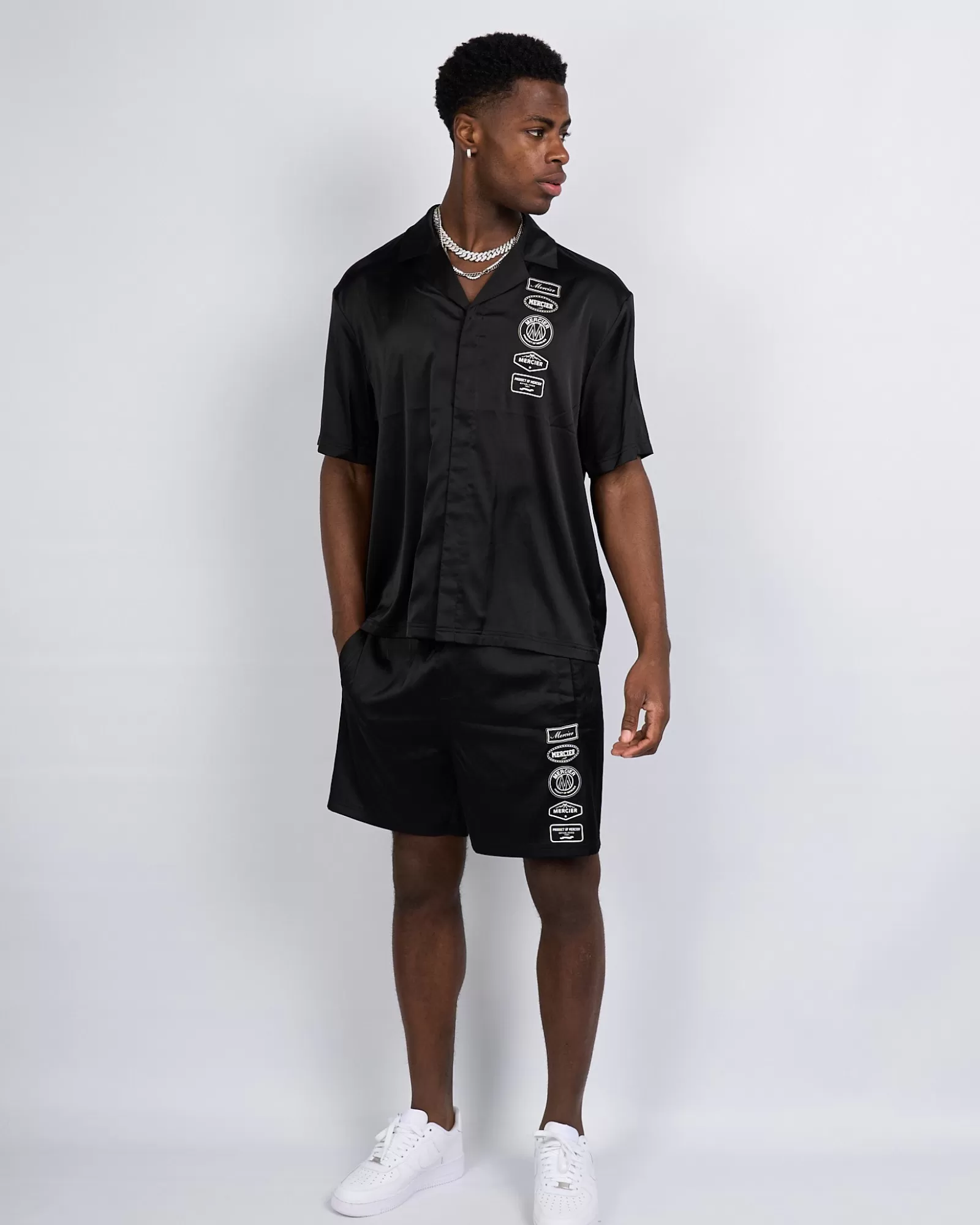 Sommersets>Mercier Schwarze 2.0 Badge Resort Shorts