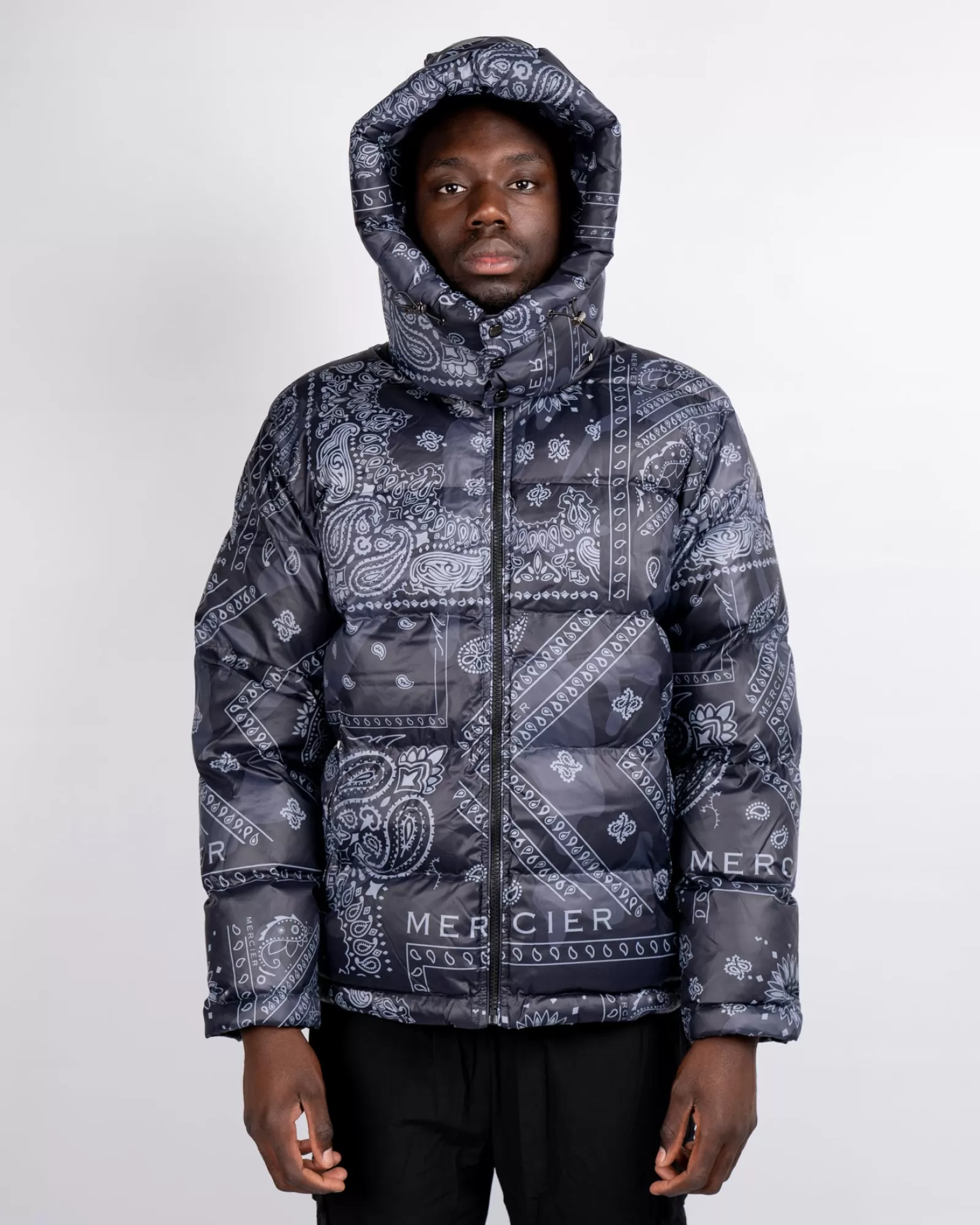 Jacken>Mercier Schwarze graue Paisley Jacke