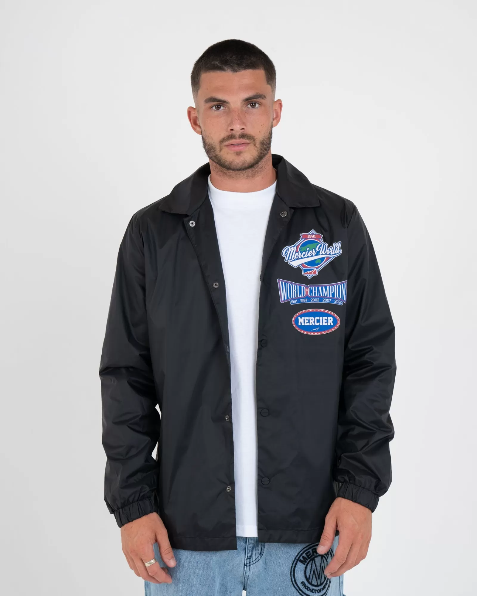 Jacken>Mercier Schwarze World Coach Jacke