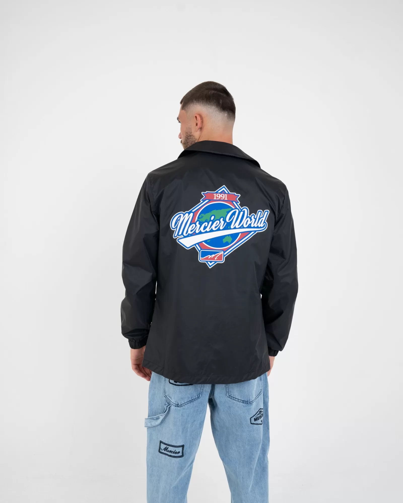 Jacken>Mercier Schwarze World Coach Jacke