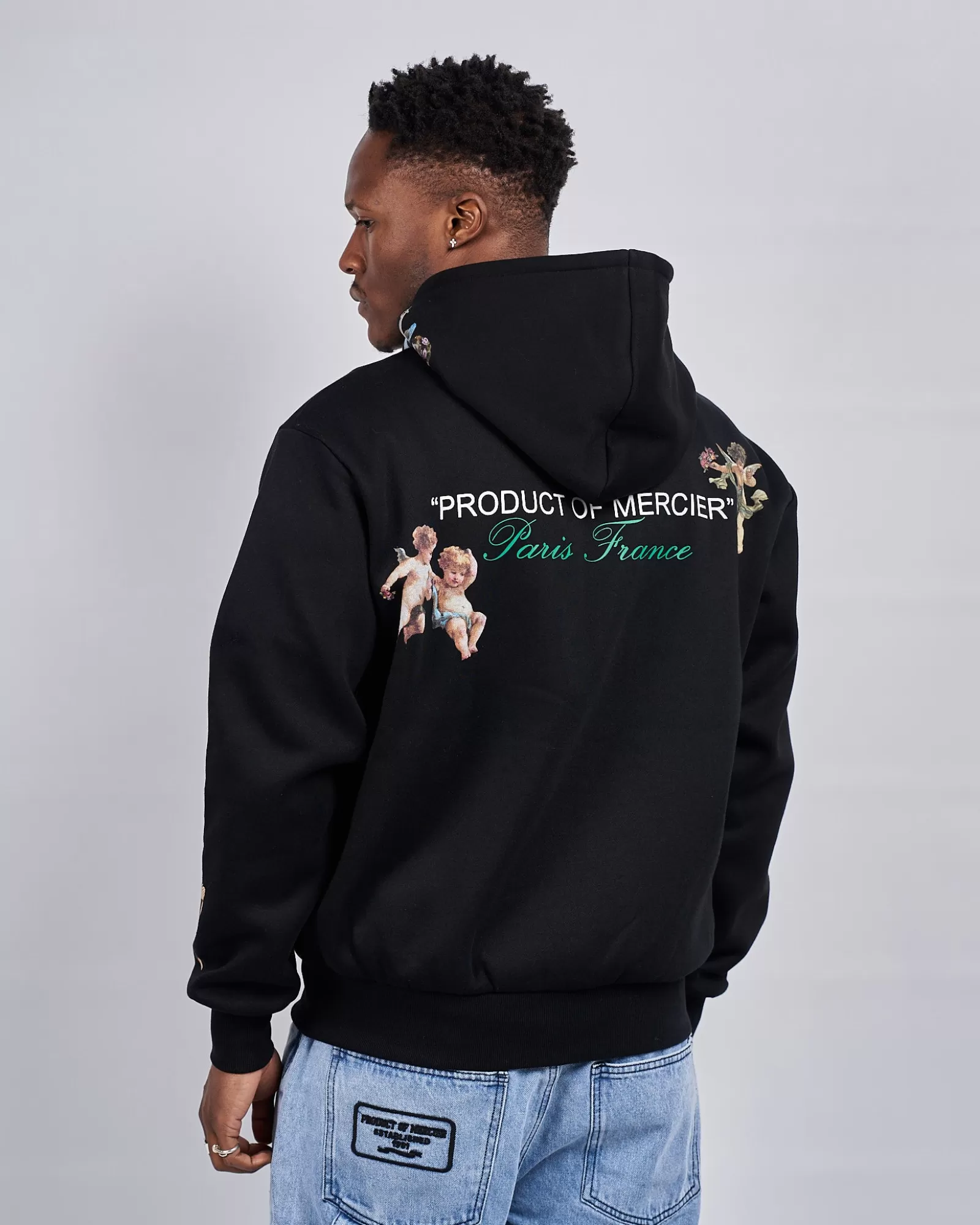 Trainingsoberteile / Hoodies>Mercier Schwarzer Angelo Produkt von Kapuzen pullover mit Reiß verschluss