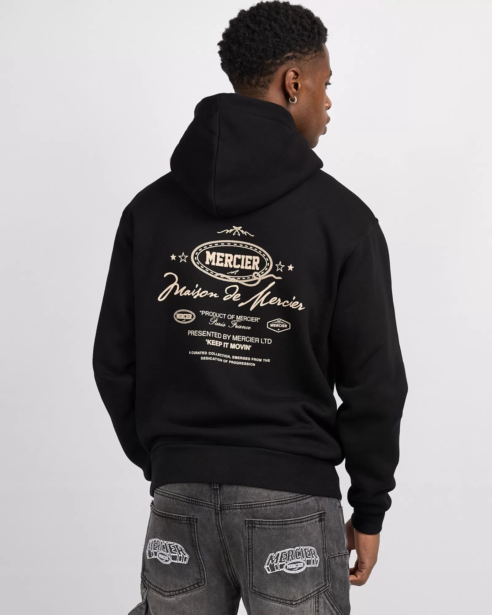 Trainingsoberteile / Hoodies>Mercier Schwarzer Round Up Hoodie