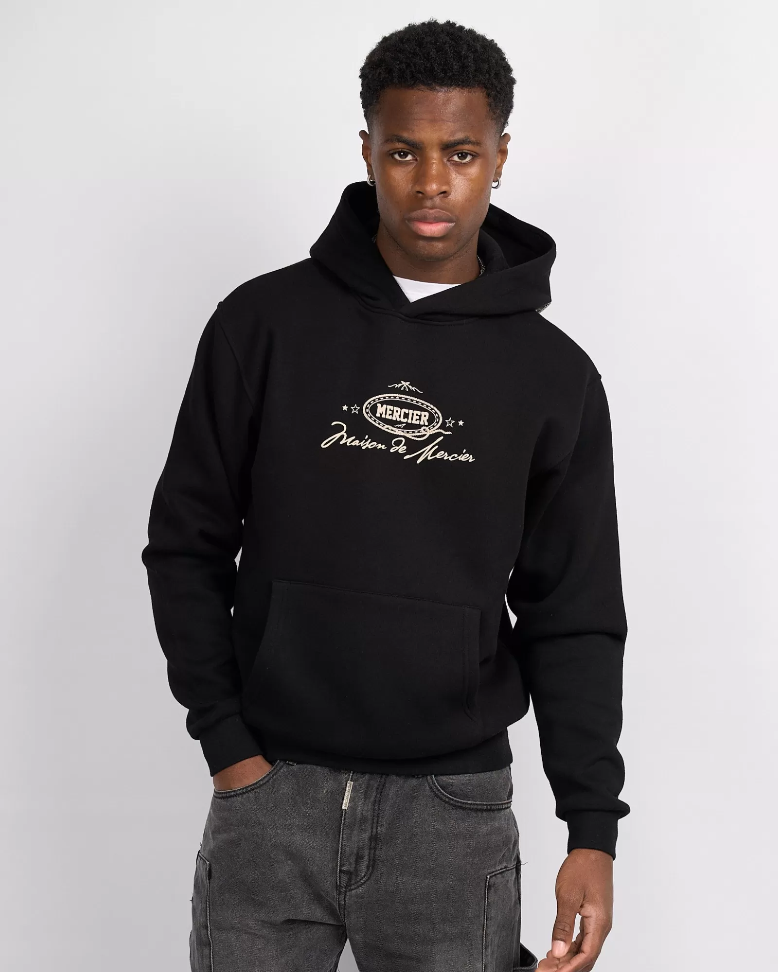 Trainingsoberteile / Hoodies>Mercier Schwarzer Round Up Hoodie