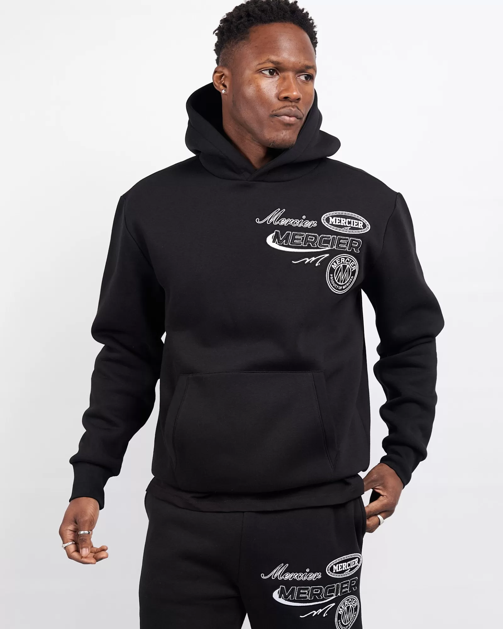 Trainingsoberteile / Hoodies | Trainingsanzüge>Mercier Schwarzer Rennfahrer Abzeichen Hoodie