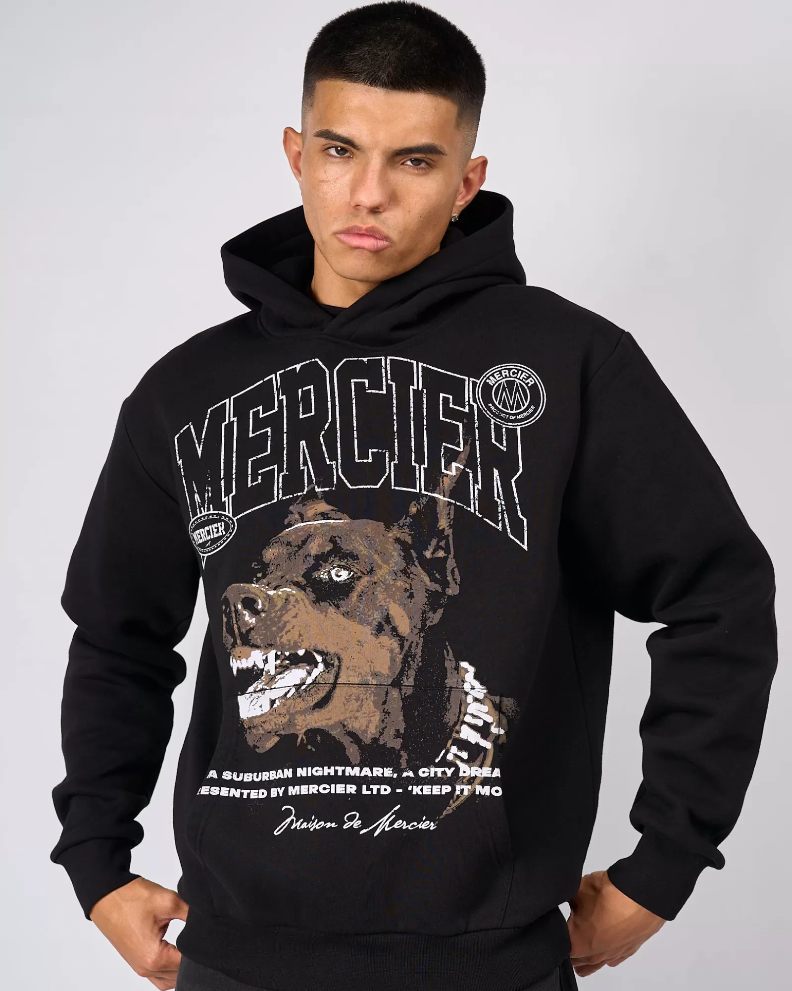 Trainingsoberteile / Hoodies>Mercier Schwarzer Verteidiger Hoodie