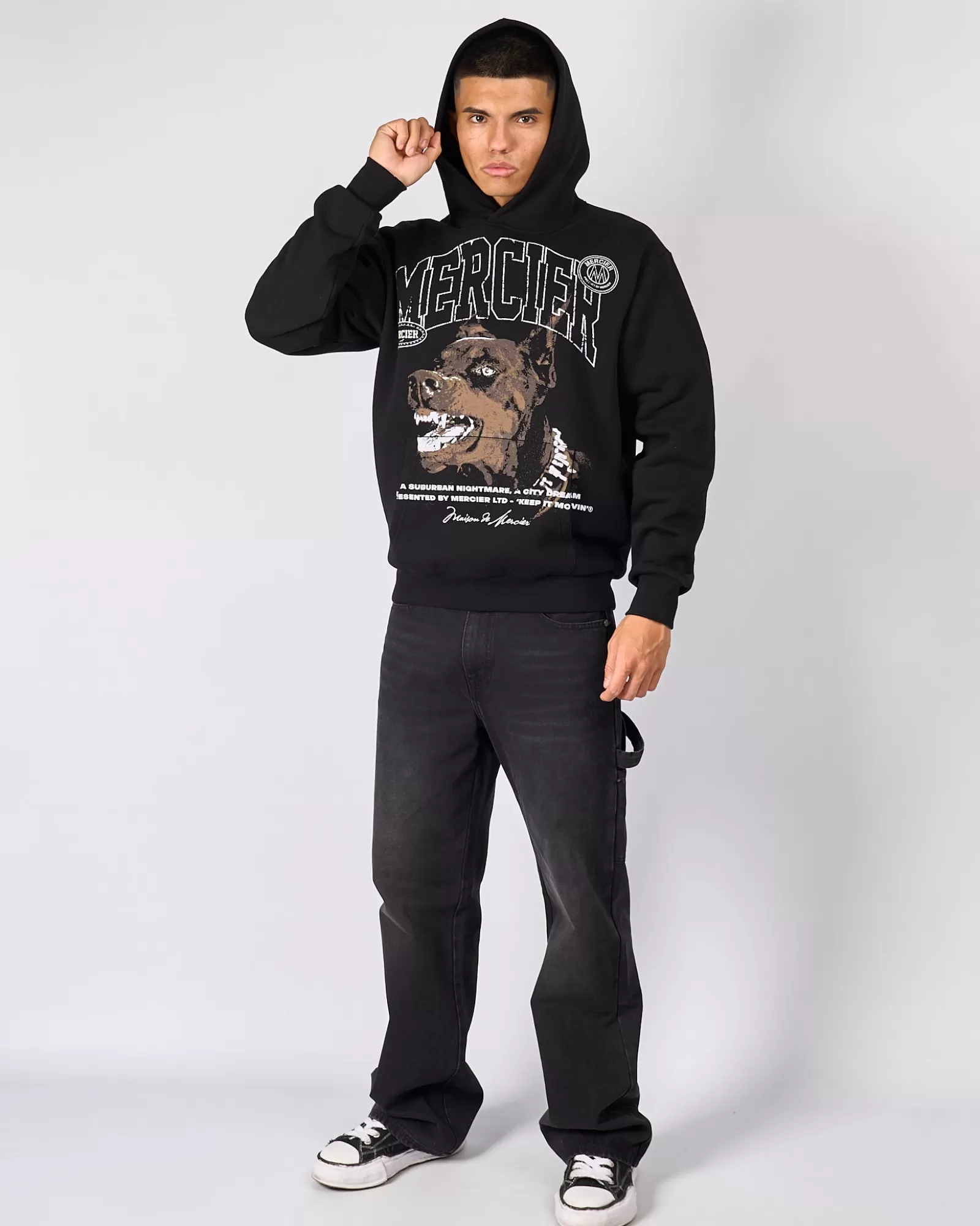 Trainingsoberteile / Hoodies>Mercier Schwarzer Verteidiger Hoodie