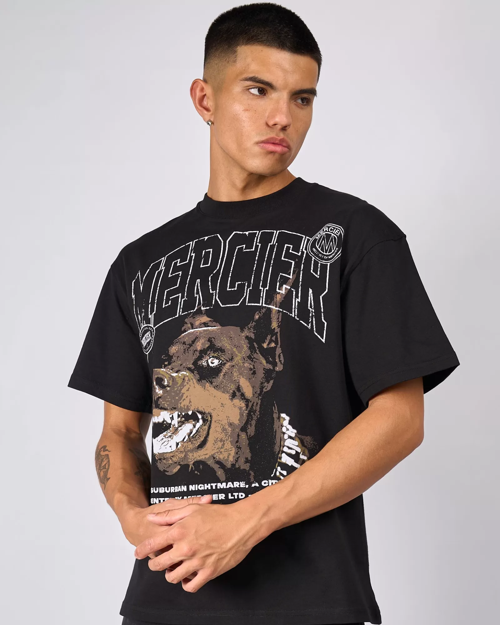 T-shirts>Mercier Schwarzer Verteidiger Tshirt
