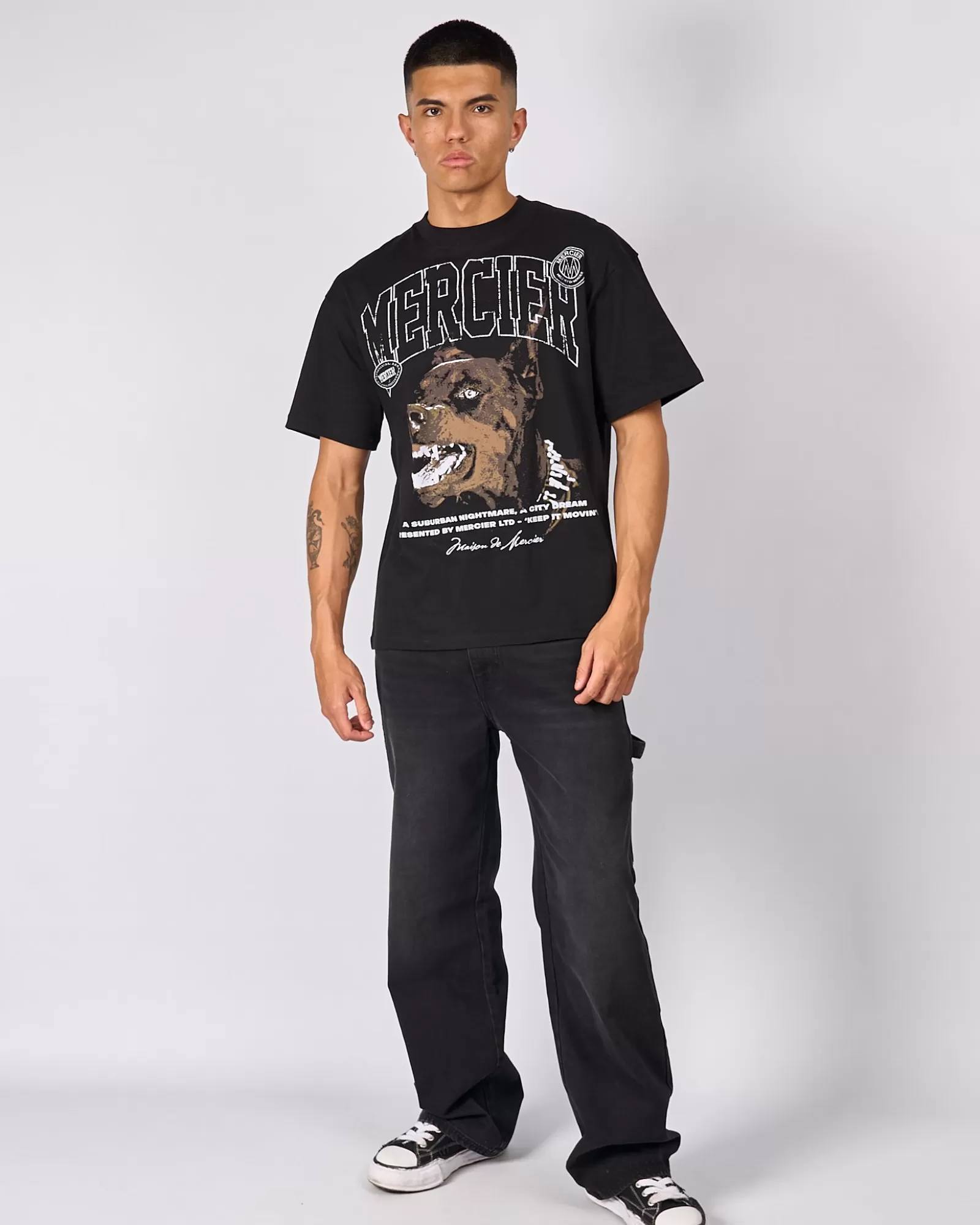 T-shirts>Mercier Schwarzer Verteidiger Tshirt