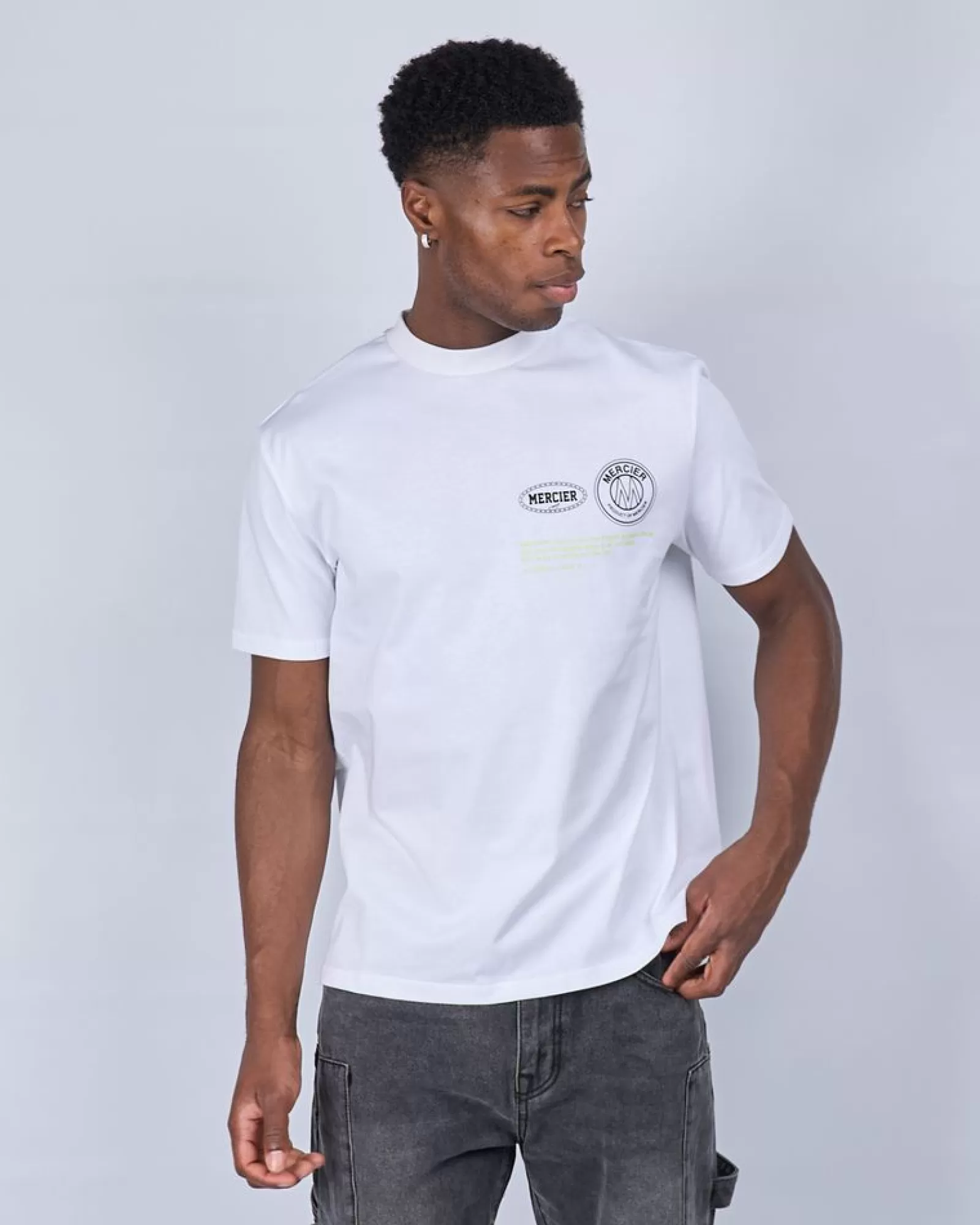 T-shirts>Mercier Weiß Grün Caruso Entspanntes T-Shirt