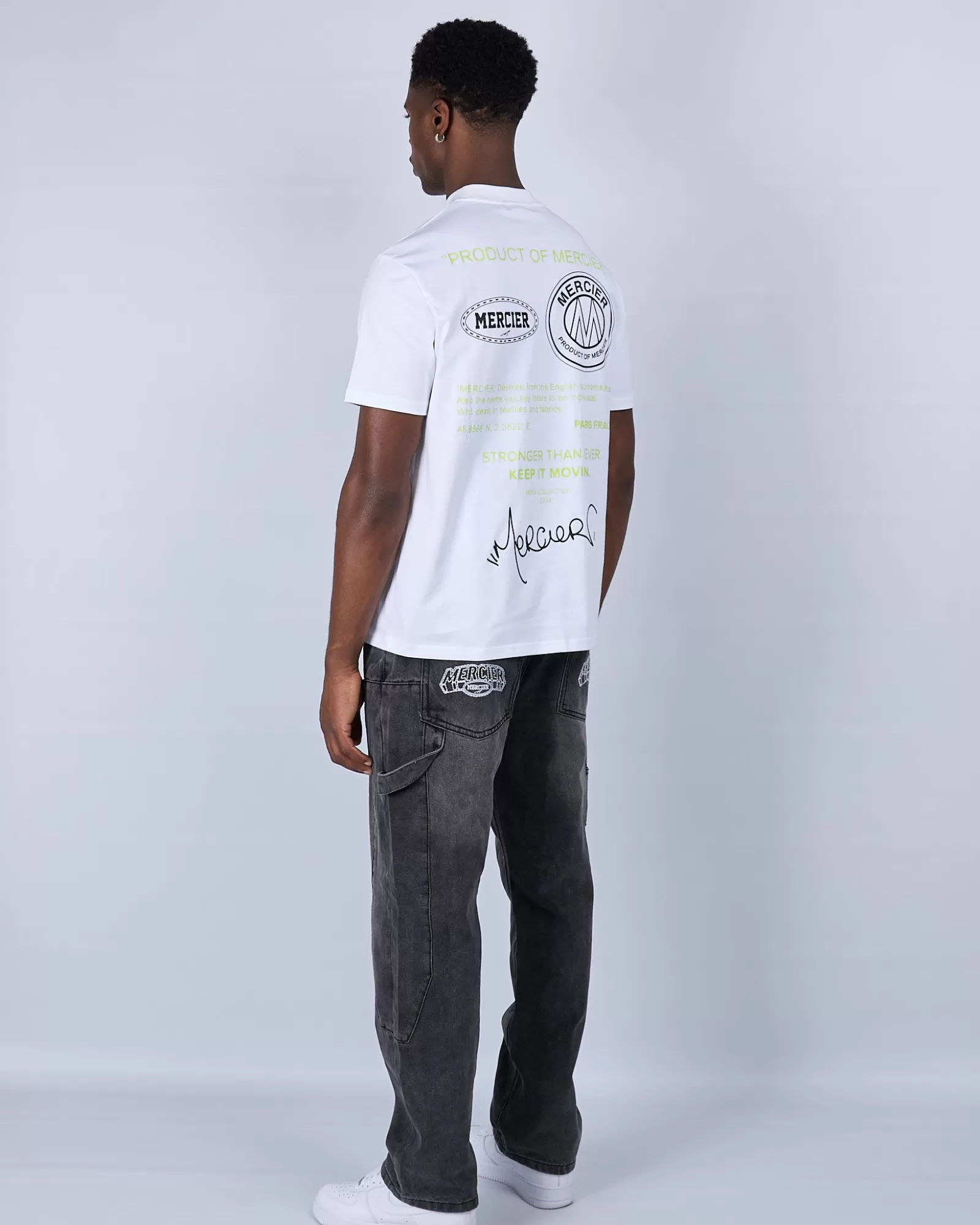 T-shirts>Mercier Weiß Grün Caruso Entspanntes T-Shirt