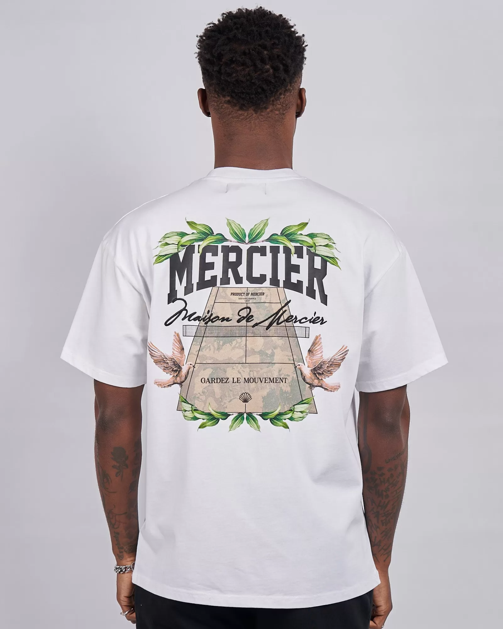 T-shirts>Mercier Weißes botanisches Gericht TShirt