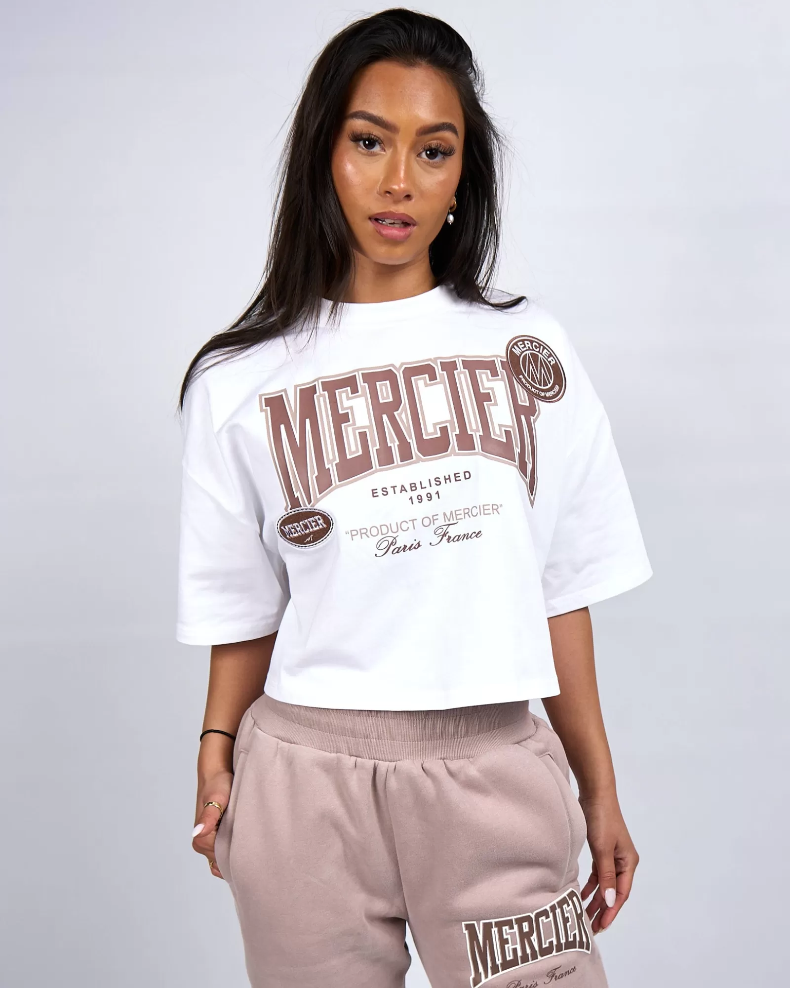 Damen-tops>Mercier Weißes Kansas geschnittenes T-Shirt für Frauen