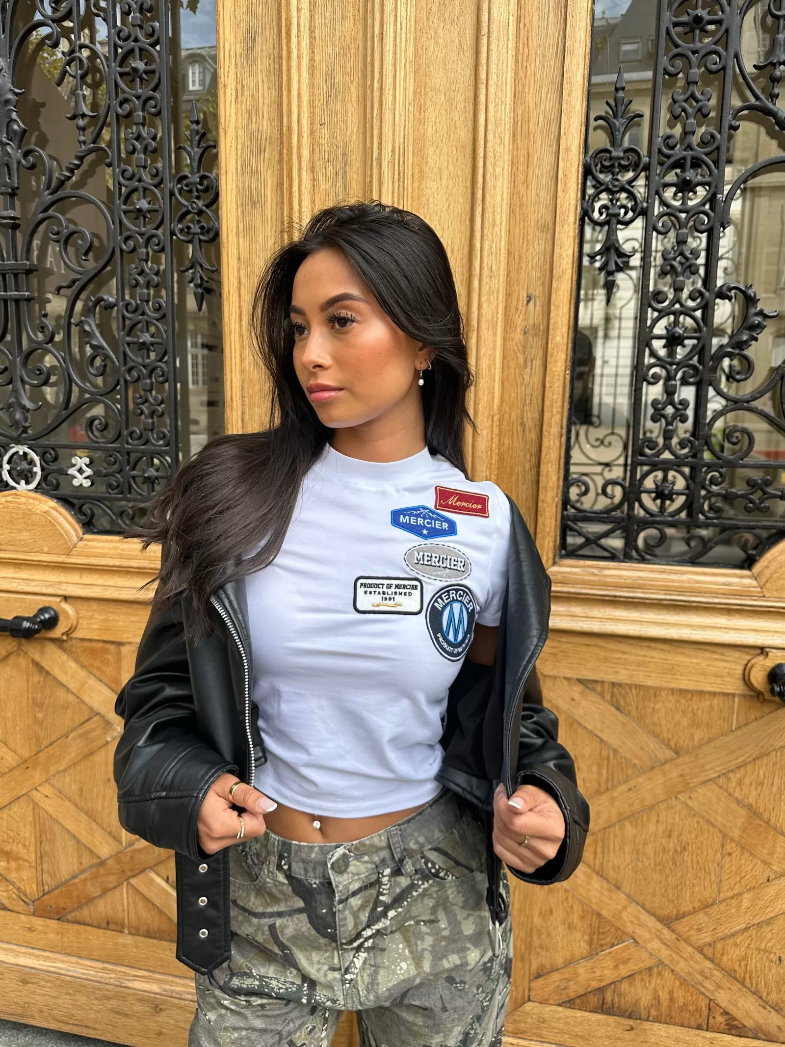 Damen-tops>Mercier Weißes OG-Abzeichen für Damen-T-Shirt