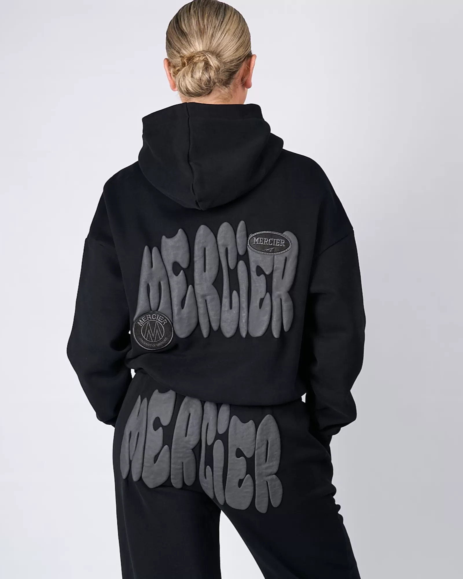 Hoodies Für Damen | Trainingsanzüge Für Damen>Mercier Womens Black Charcoal Bubble Hoodie