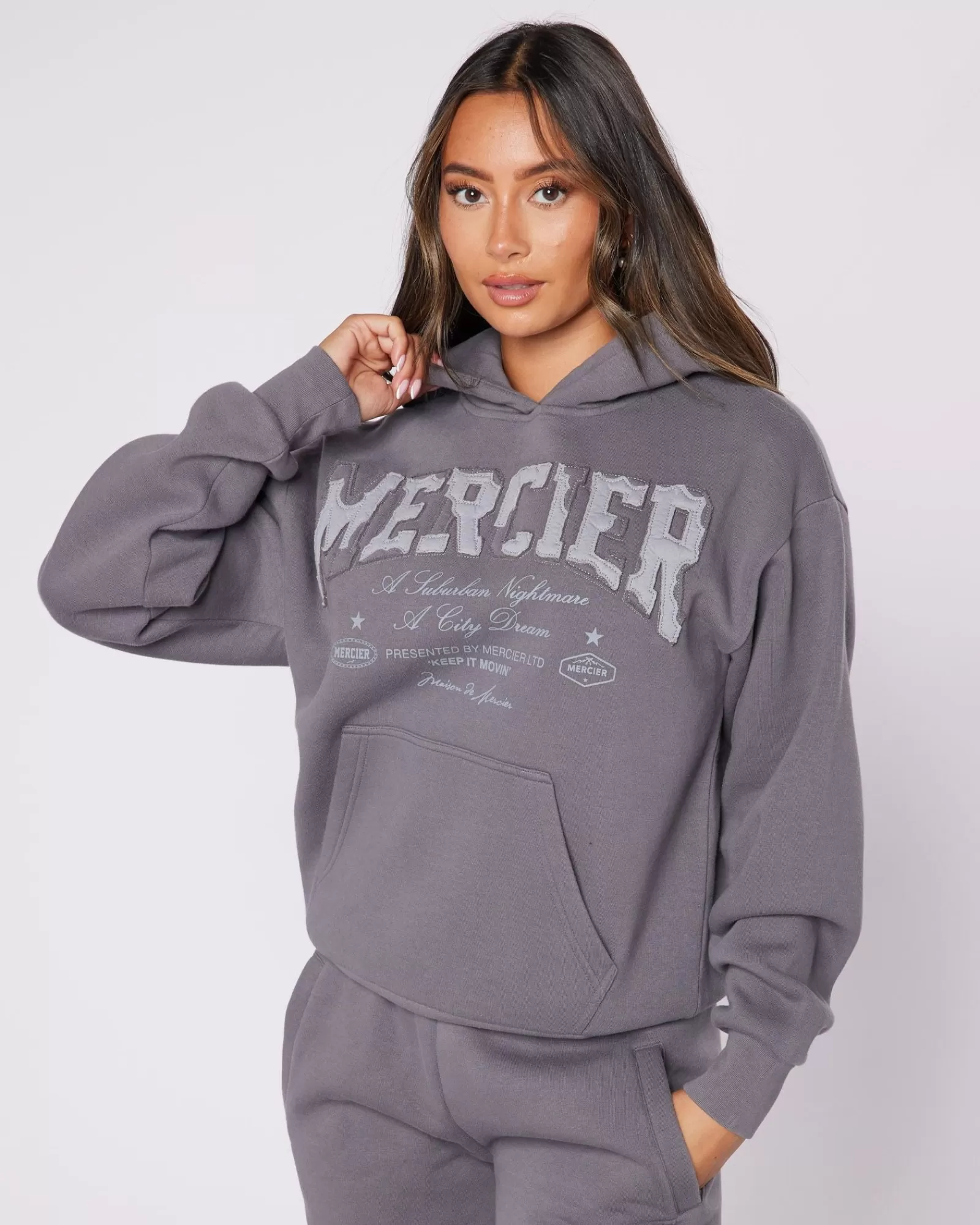 Hoodies Für Damen | Trainingsanzüge Für Damen>Mercier Womens Charcoal Grey City Dreams Hoodie