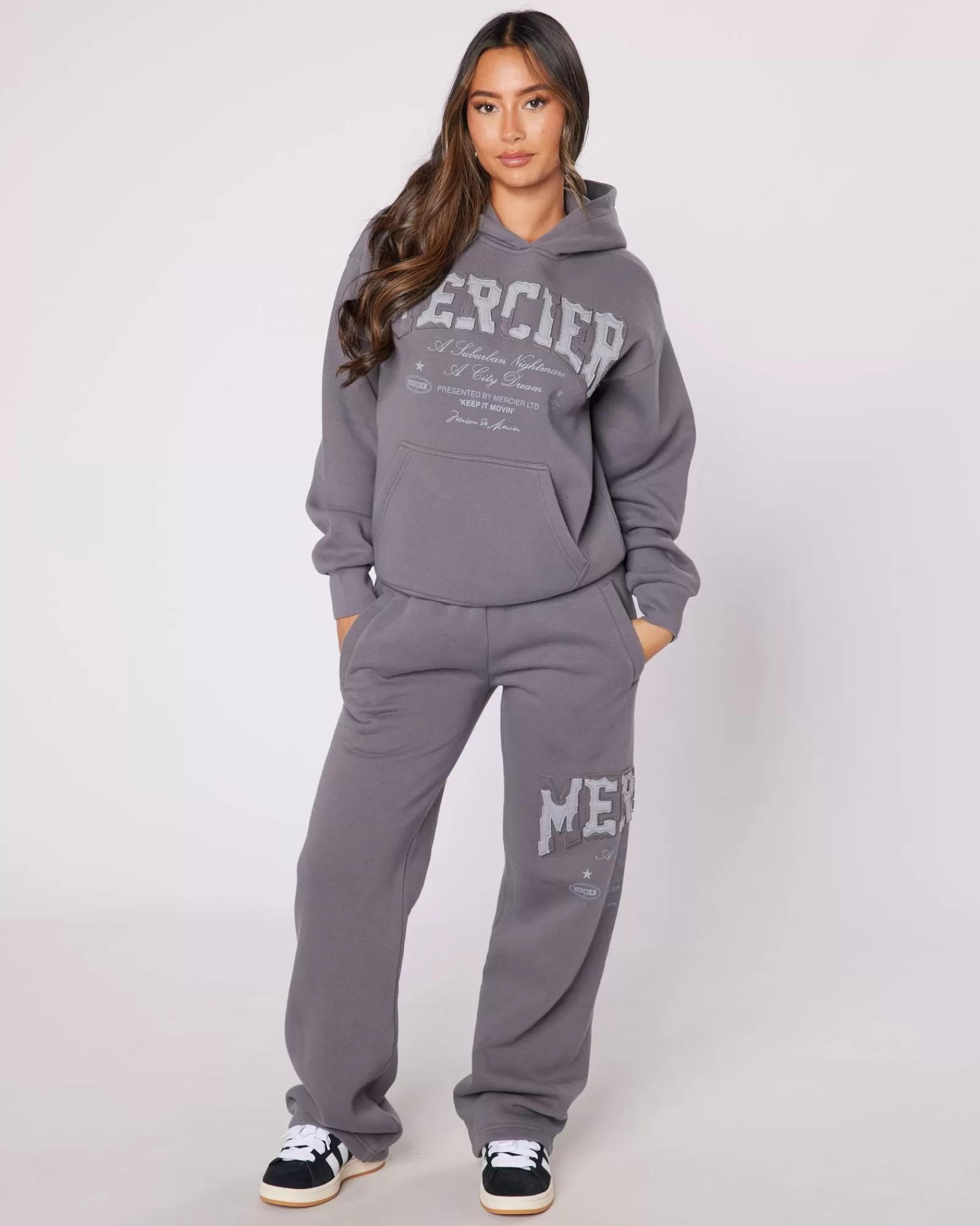 Hoodies Für Damen | Trainingsanzüge Für Damen>Mercier Womens Charcoal Grey City Dreams Hoodie