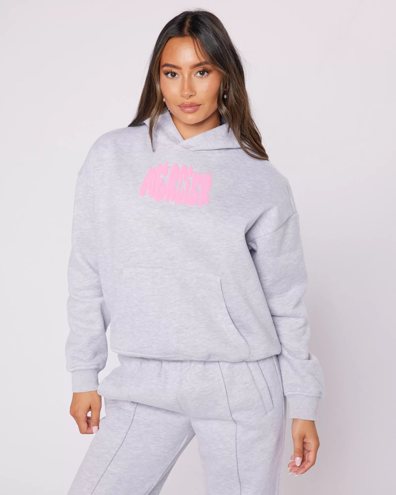 Hoodies Für Damen | Trainingsanzüge Für Damen>Mercier Womens Grey Pink Bubble Hoodie