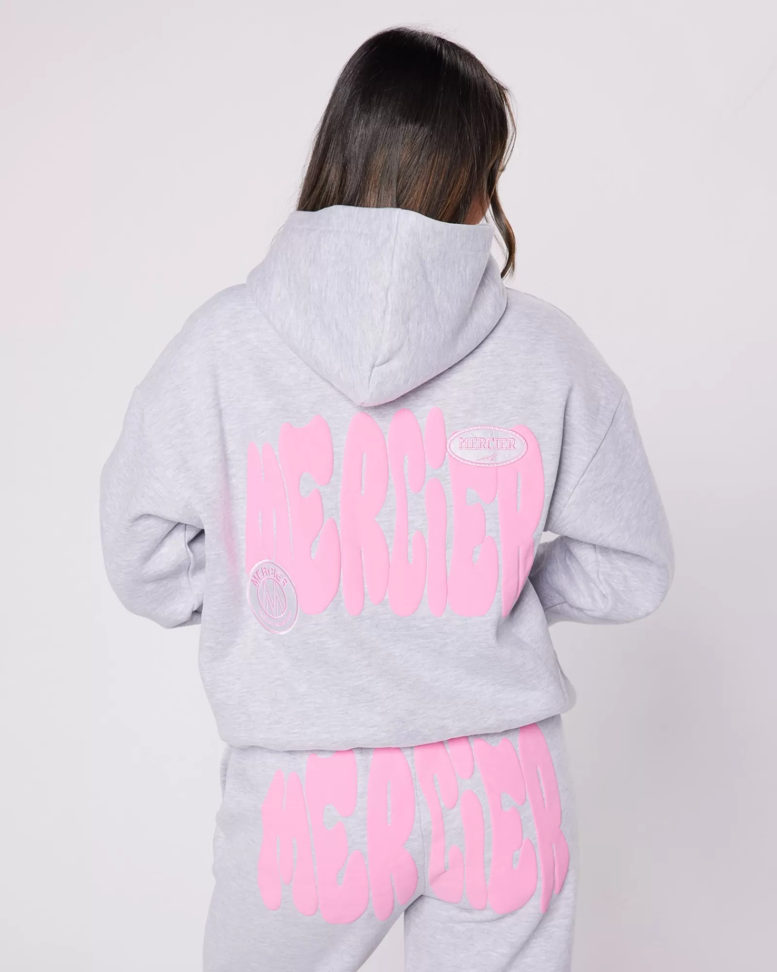 Hoodies Für Damen | Trainingsanzüge Für Damen>Mercier Womens Grey Pink Bubble Hoodie