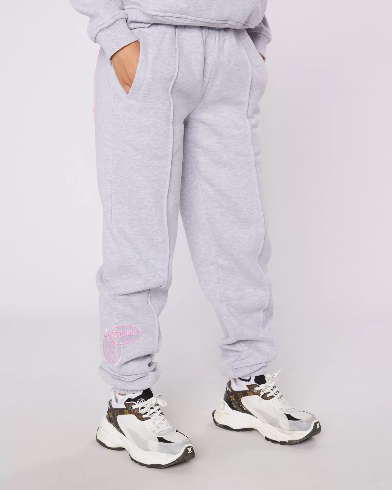 Frauen Jogger/leggings | Trainingsanzüge Für Damen>Mercier Womens Grey Pink Bubble Jogger